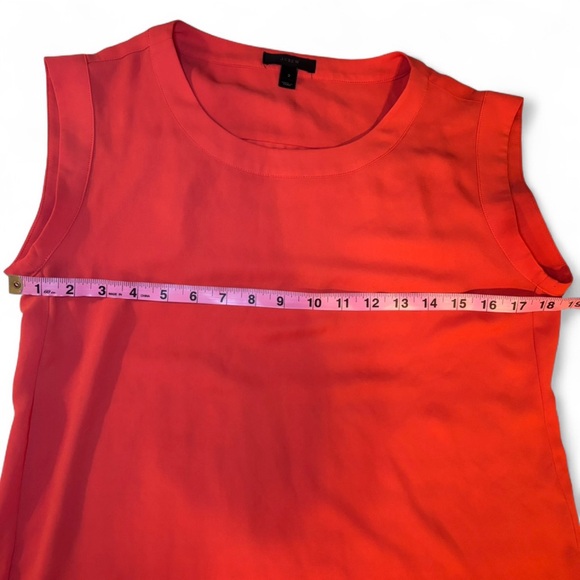 J. Crew Size 2 Vibrant Coral Sleeveless Blouse Loose Fit Versatile - Picture 4 of 6